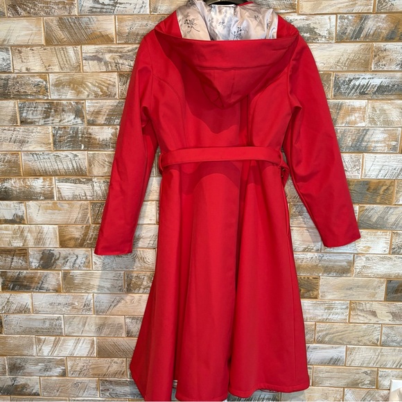 Rain Sisters Elegant Red Trench Coat for Women. NWT. Size L petite.  Gorgeous! - Picture 7 of 16